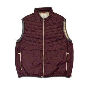 Brunello Cucinelli mens 3XL XXXL burgundy puffer full zip body warmer vest EUC